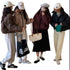 Side Drawstring Puffer Color Contrast Zippers Jacket